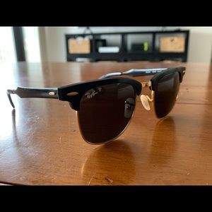 Ray-Ban Clubmaster Aluminum Polarized Sunglasses
